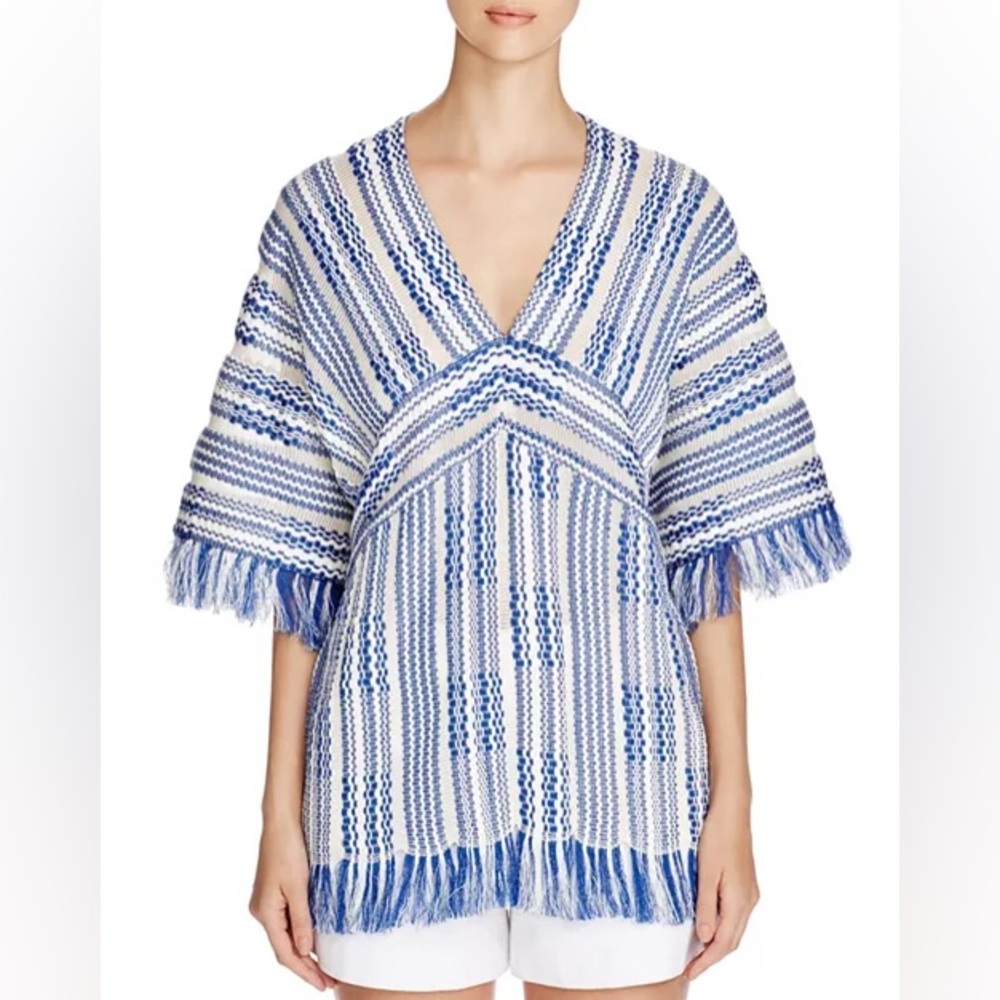 Gwen Stripe Fringe Linen Tunic (Size XL)